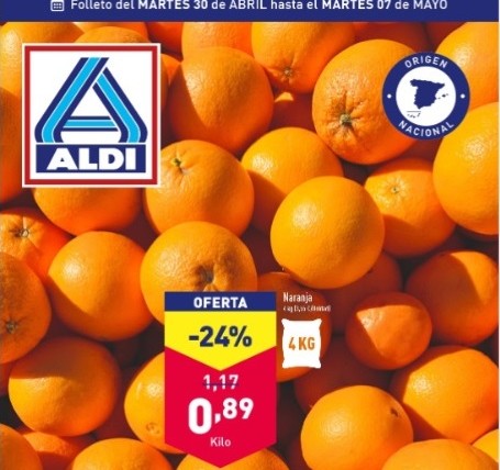 ALDI venta a pérdidas naranjas