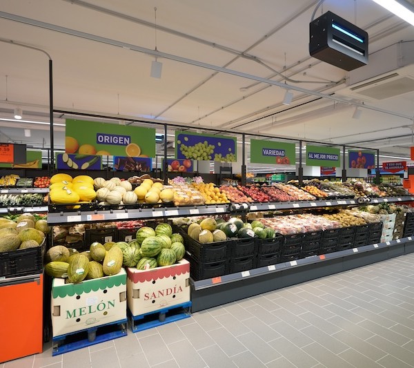 Foto del interior del lineal de Aldi
