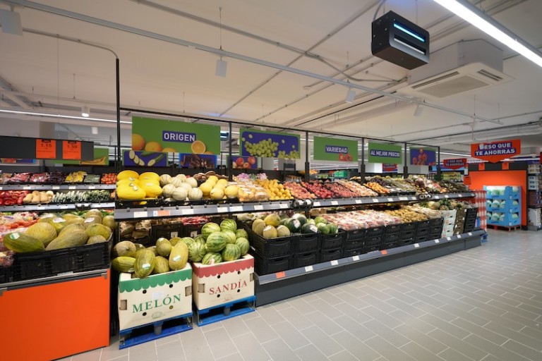 Foto del interior del lineal de Aldi