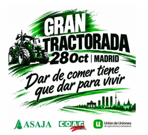 Tractorada mañana en Madrid "por un campo con futuro"